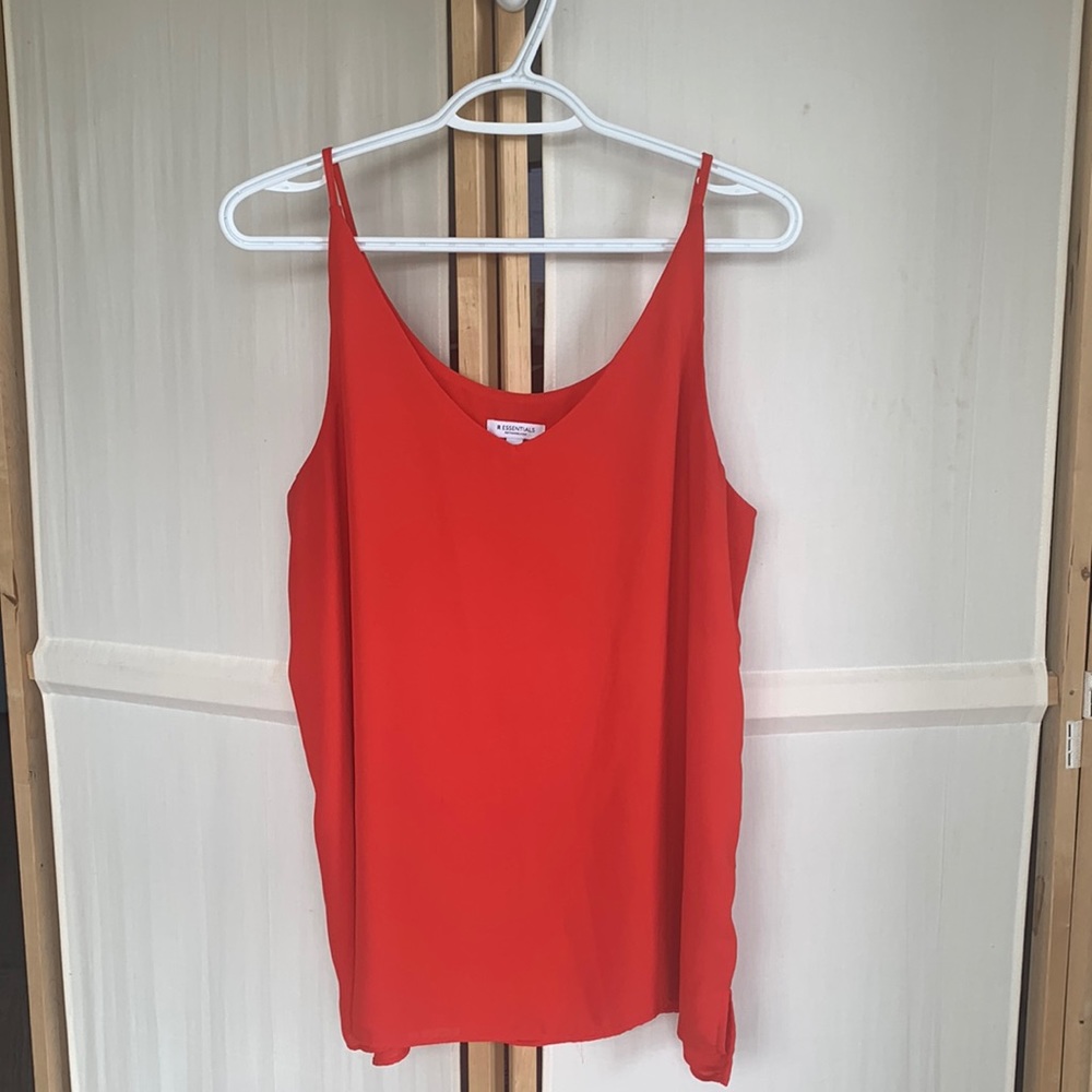 Orange polyester dressy tank top